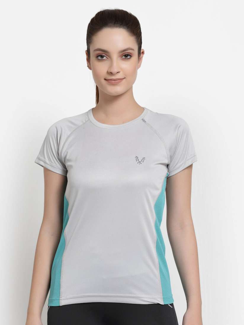 Buy UZARUS Colourblocked Dry Fit Training or Gym T shirt Tshirts for Women 25958892 Myntra