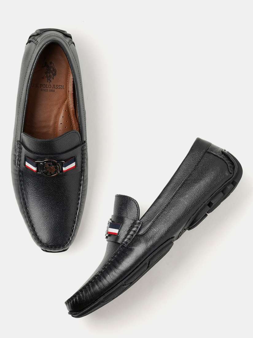 Buy U.S. Polo Assn. Men HERMES Textured Leather Driving Shoes Casual Shoes for Men 25960212 Myntra