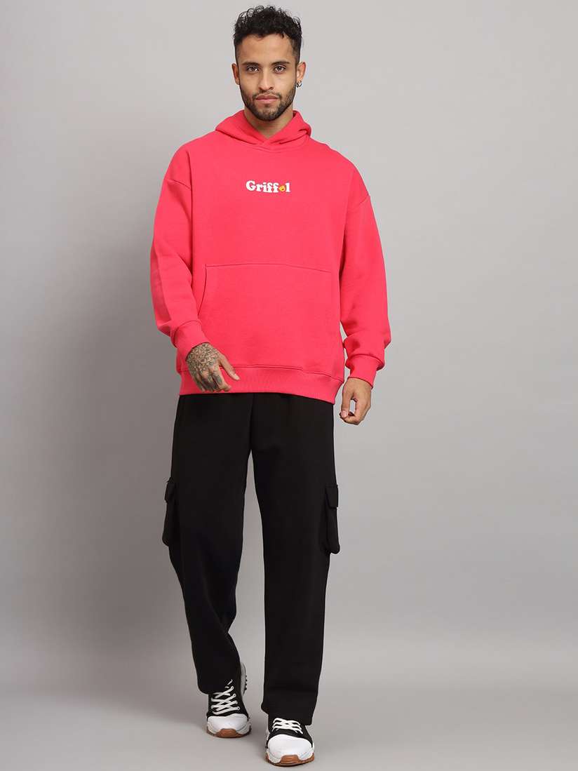 Buy GRIFFEL Typography Printed Fleece Cotton Hooded Tracksuits