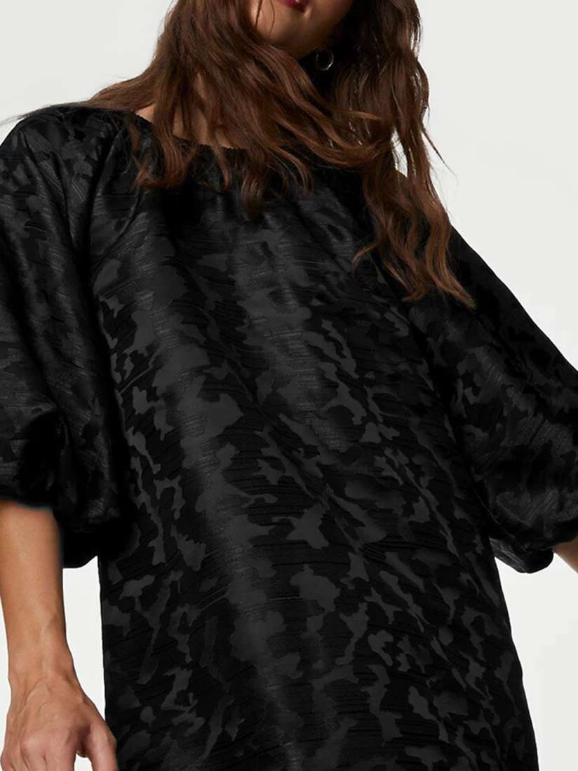 Buy Marks Spencer Self Design Puff Sleeves Jacquard A Line Dress Dresses for Women 25962840 Myntra