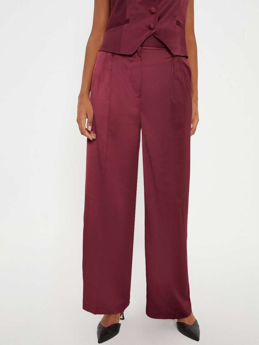 Buy DOROTHY PERKINS Women Satin Wide Leg Trousers Trousers for Women 25964200 Myntra