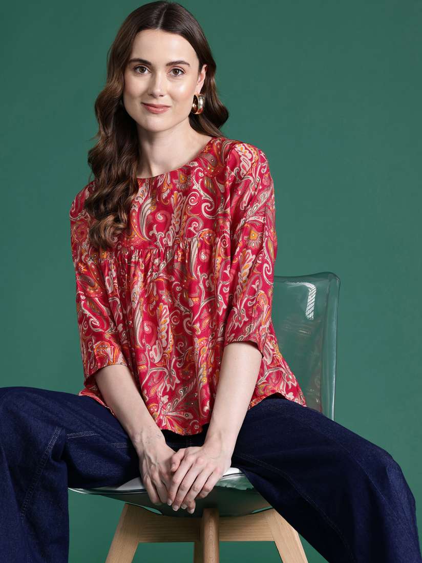 Buy DressBerry Ethnic Print A Line Top Tops for Women 25982126 Myntra