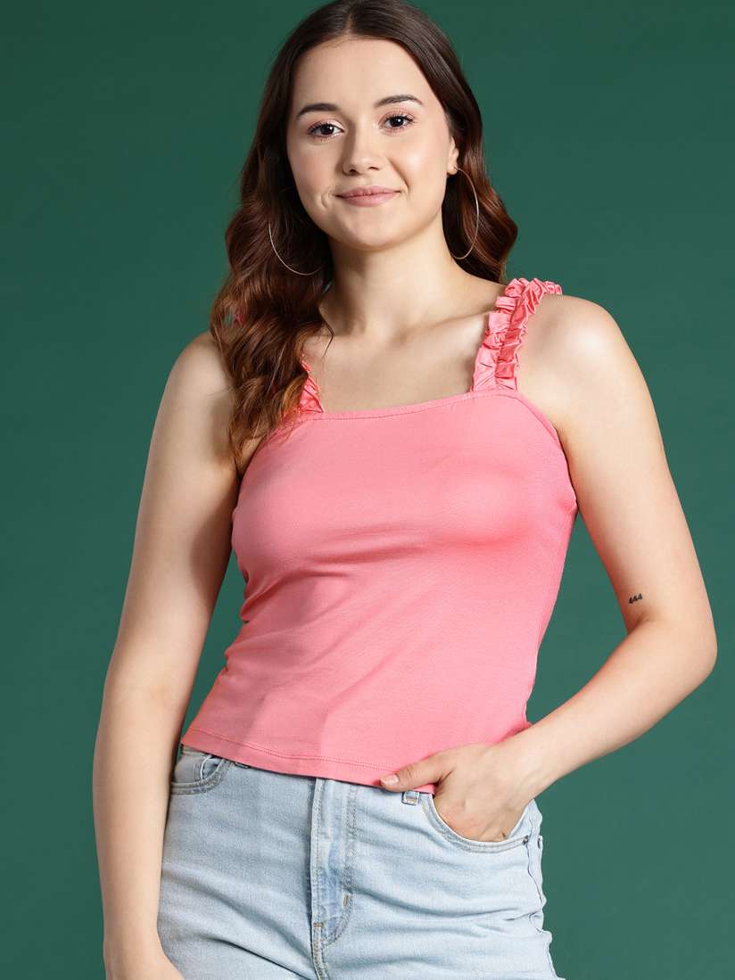 Buy DressBerry Frill Detail Cami Top Tops for Women 25982148 Myntra