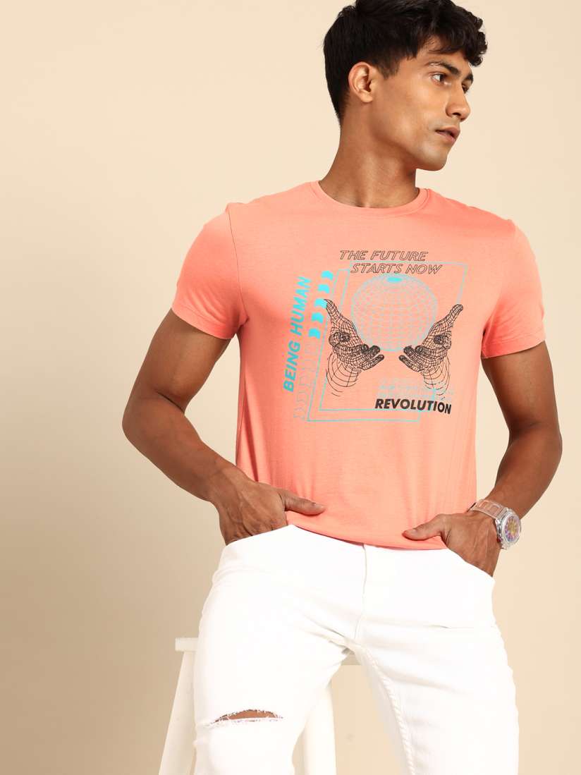 Buy Being Human Printed Pure Cotton T shirt Tshirts for Men 25982412 Myntra