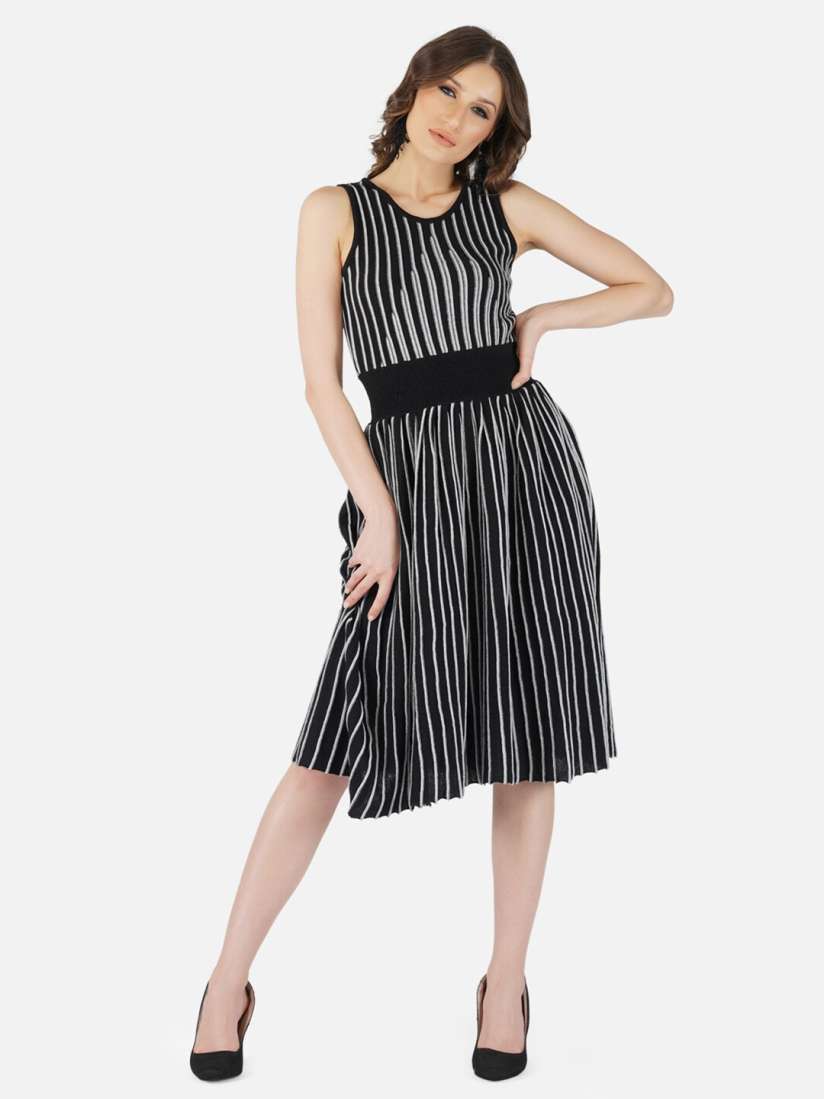 Striped dress myntra on sale
