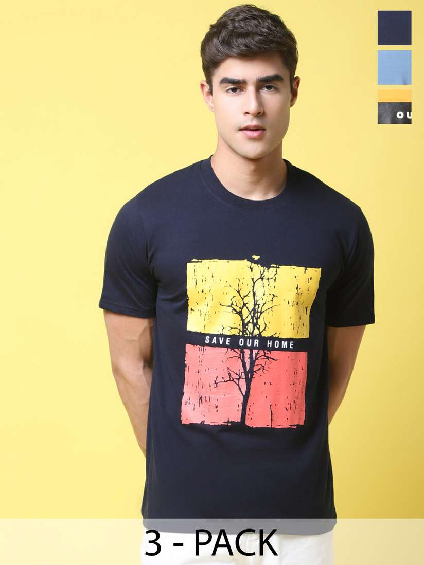 Buy Tee Projekt Pack Of Typography Printed T-shirt Tshirts for