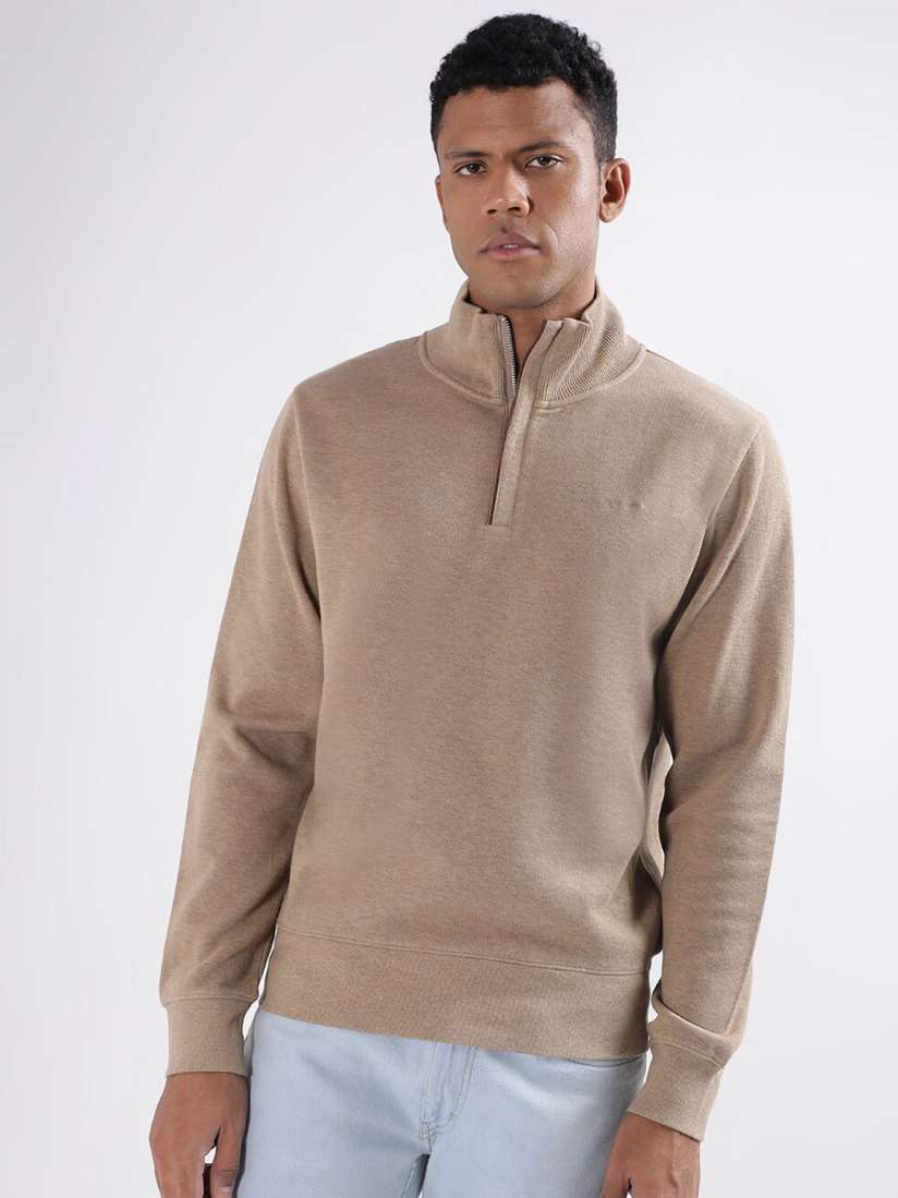 Pullover sweatshirt with zipper sale