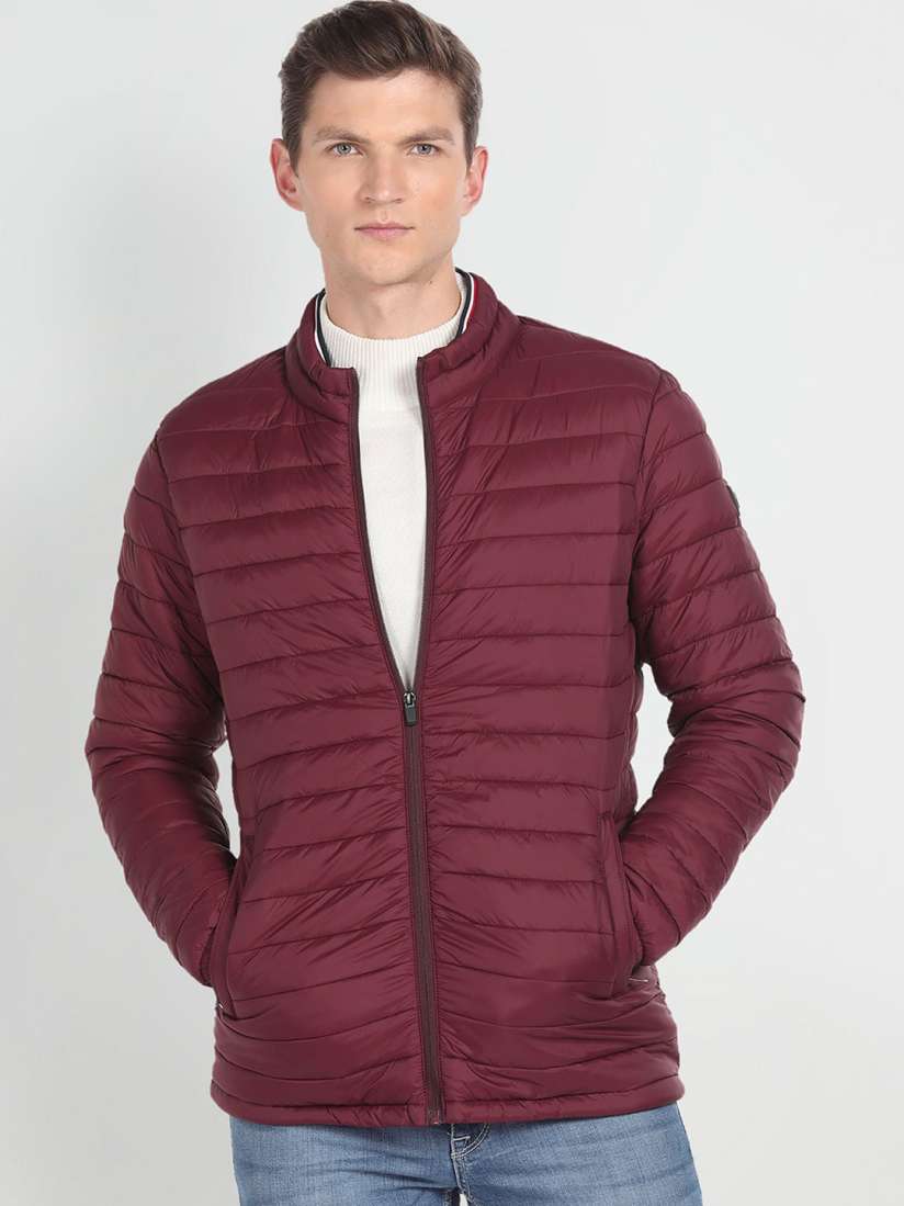 Buy Arrow Sport Mock Collar Long Sleeve Zip Detail Puffer Jacket Jackets for Men 25991912 Myntra