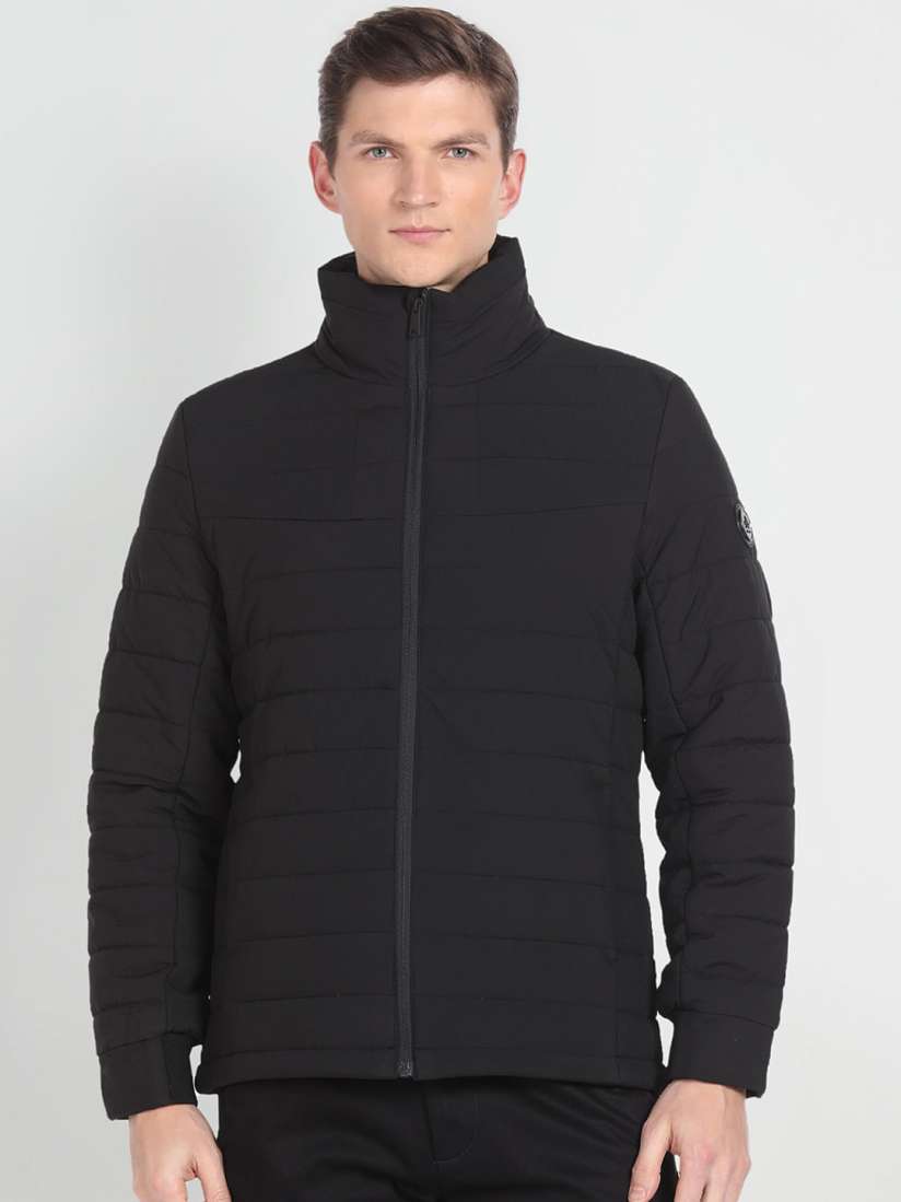 Buy Arrow Sport Mock Collar Long Sleeve Zip Detail Puffer Jacket Jackets for Men 25991920 Myntra