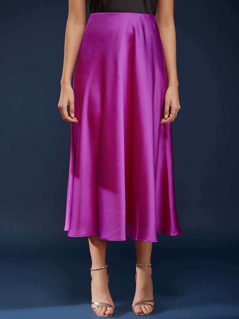Buy FableStreet Satin A Line Midi Skirt Skirts for Women 25992504 Myntra