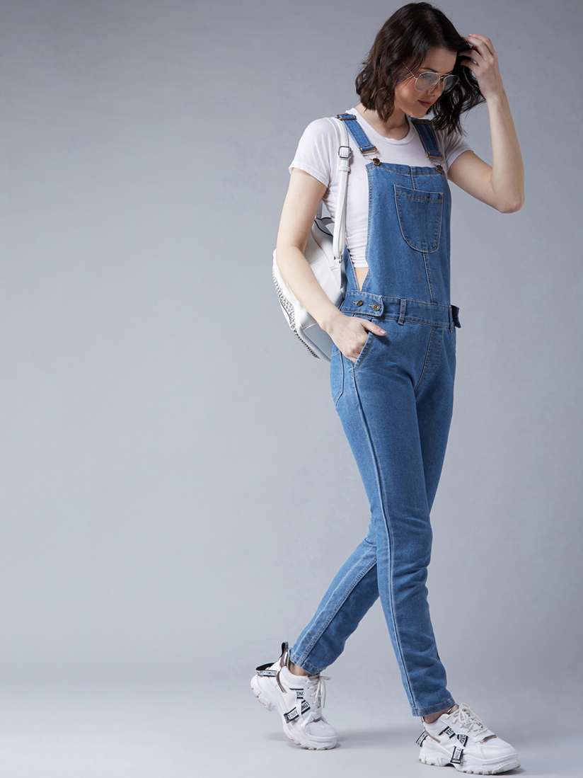 Buy BAESD Ankle Length Denim Dungaree Dungarees for Women 25995464 Myntra