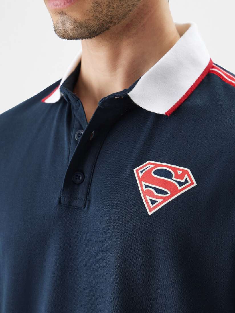 Superman t shirt with collar top