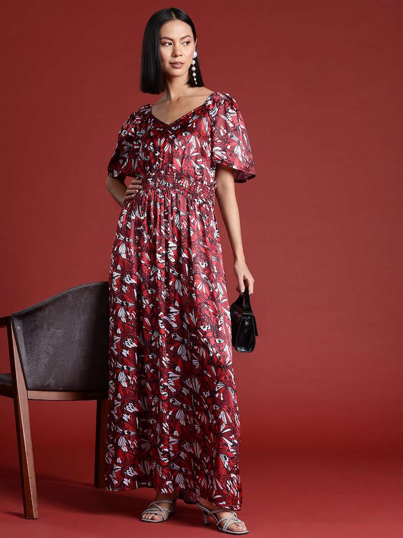 Floral Dresses Printed Satin Dress Designs Dolce Gabbana Floral