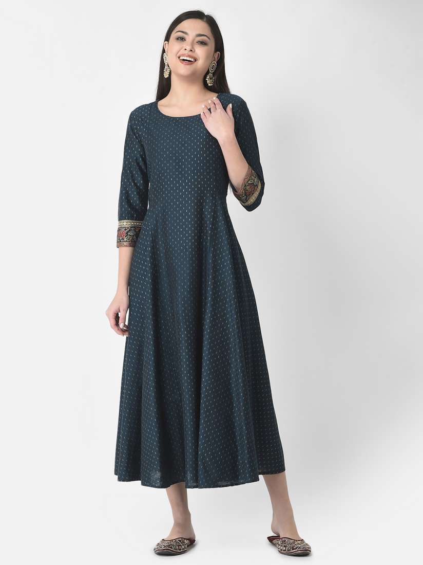 Buy Span Ethnic Motifs Printed Silk A Line Ethnic Dress Ethnic Dresses for Women 26006832 Myntra