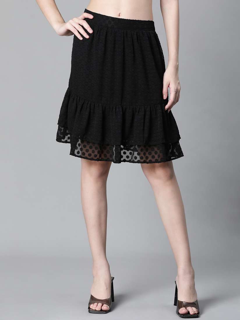 Knee length tiered skirts store
