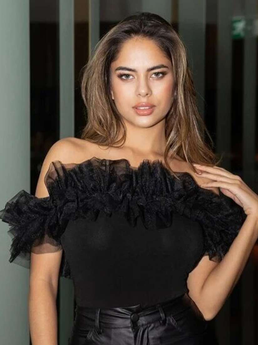 Buy Stylecast X Slyck Off Shoulder Ruffled Bardot Top Tops for Women 26022092 Myntra