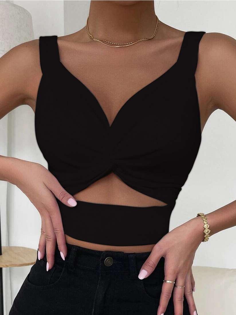 black bralette crop top
