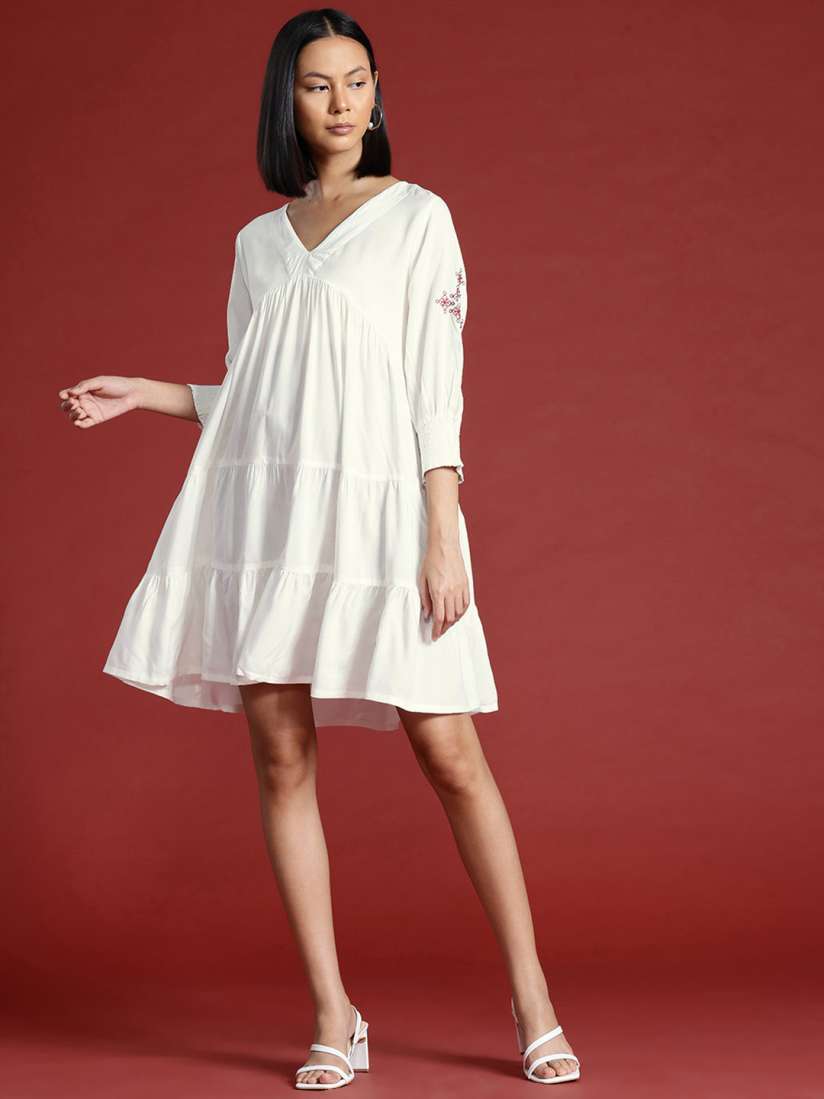 Buy all about you Pure Cotton Tiered A Line Dress Dresses for Women 26029618 Myntra