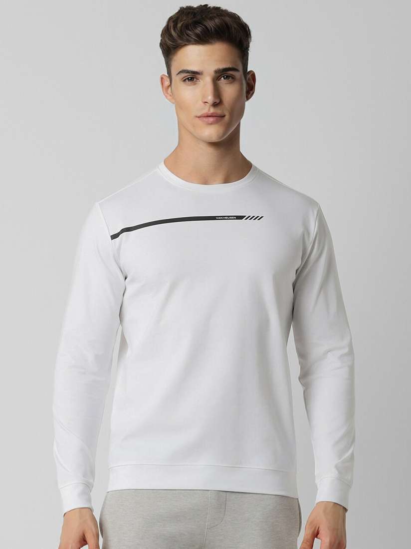 Buy Van Heusen Flex Round Neck Long Sleeves Pullover Sweatshirts for Men 26033422 Myntra
