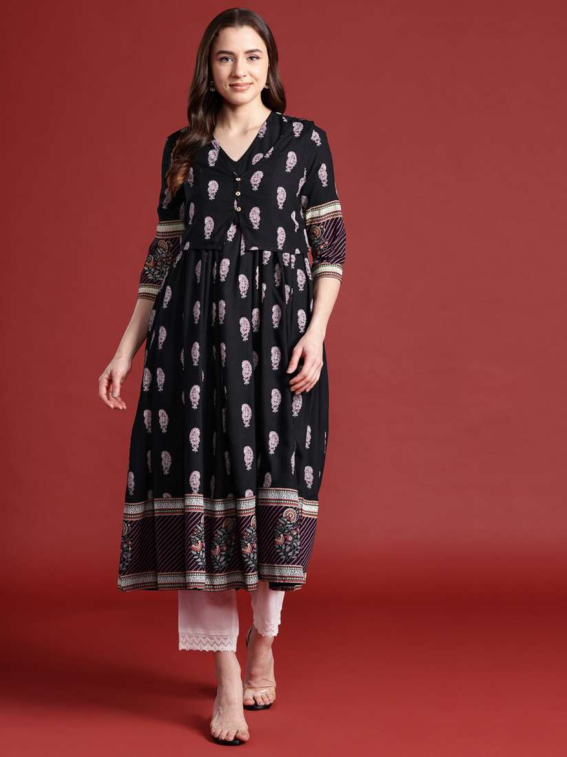 Buy Anouk Women Ethnic Motifs Printed A Line Kurta with jacket Kurtas for Women 26035592 Myntra