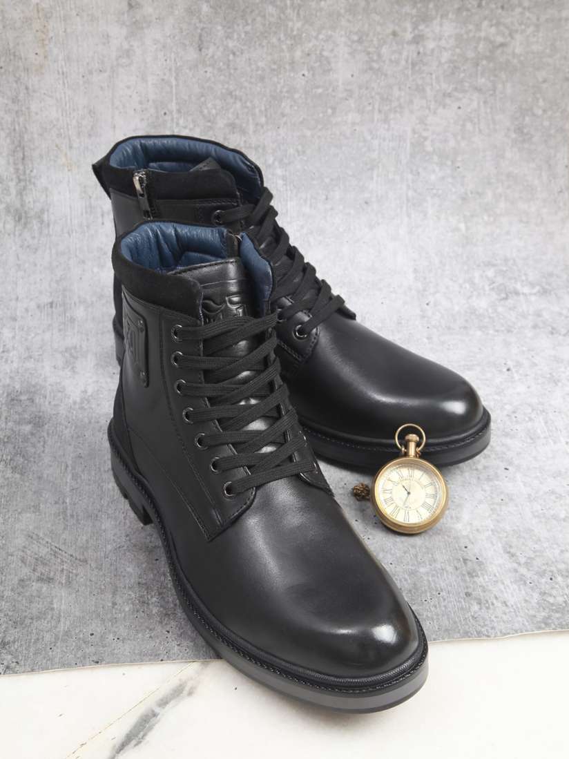 Buy ID Men Mid Top Leather Regular Boots Boots for Men 26039272 Myntra