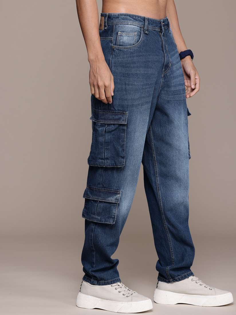 Buy The Roadster Life Co. Men Pure Cotton Loose Fit Cargo Light Fade Jeans Jeans for Men 26040198 Myntra