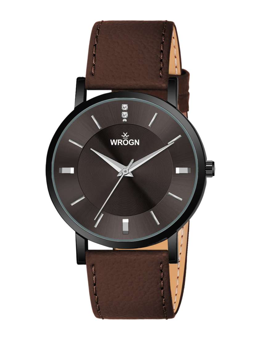 Buy WROGN Men Printed Dial Leather Straps Analogue Watch HOBWRG0434 Watches for Men 26041456 Myntra
