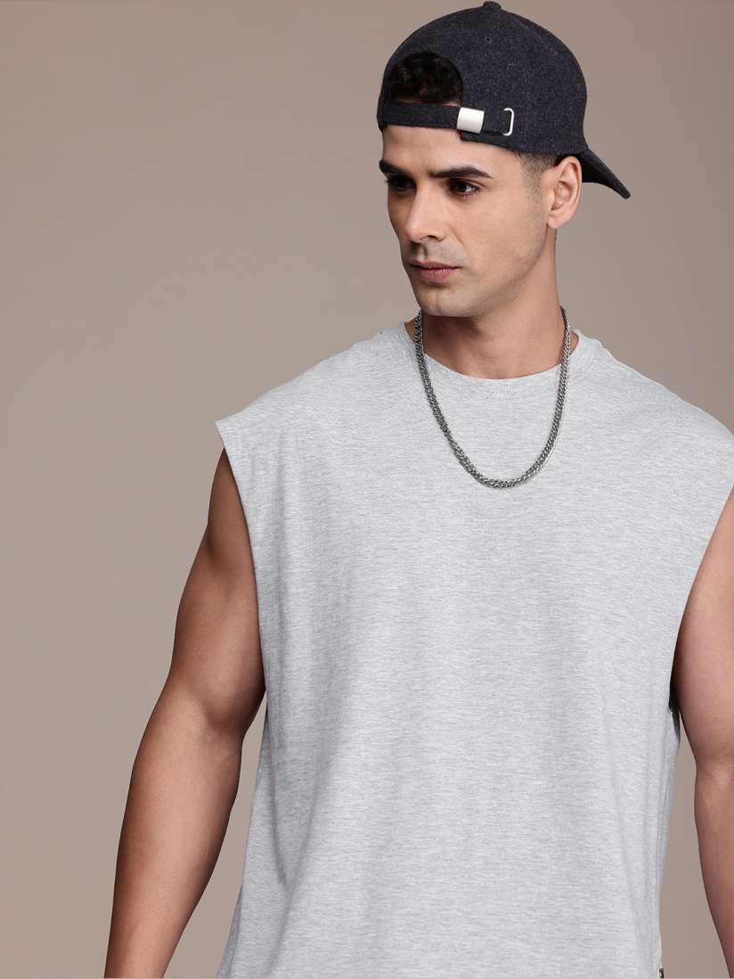 Buy The Roadster Life Co. Pure Cotton Relaxed Fit Sleeveless T shirt Tshirts for Men 26043148 Myntra