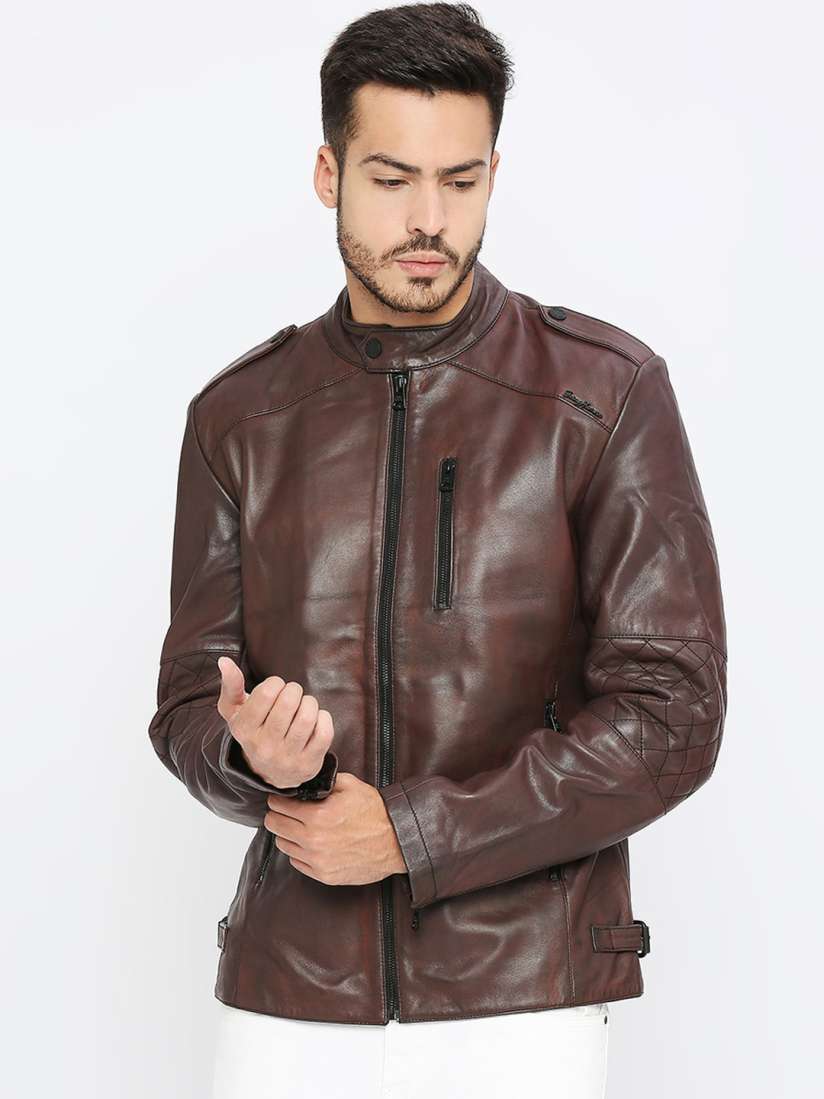 Buy Being Human Mandarin Collar Shoulder Tabs Biker Jacket Jackets for Men 26050460 Myntra