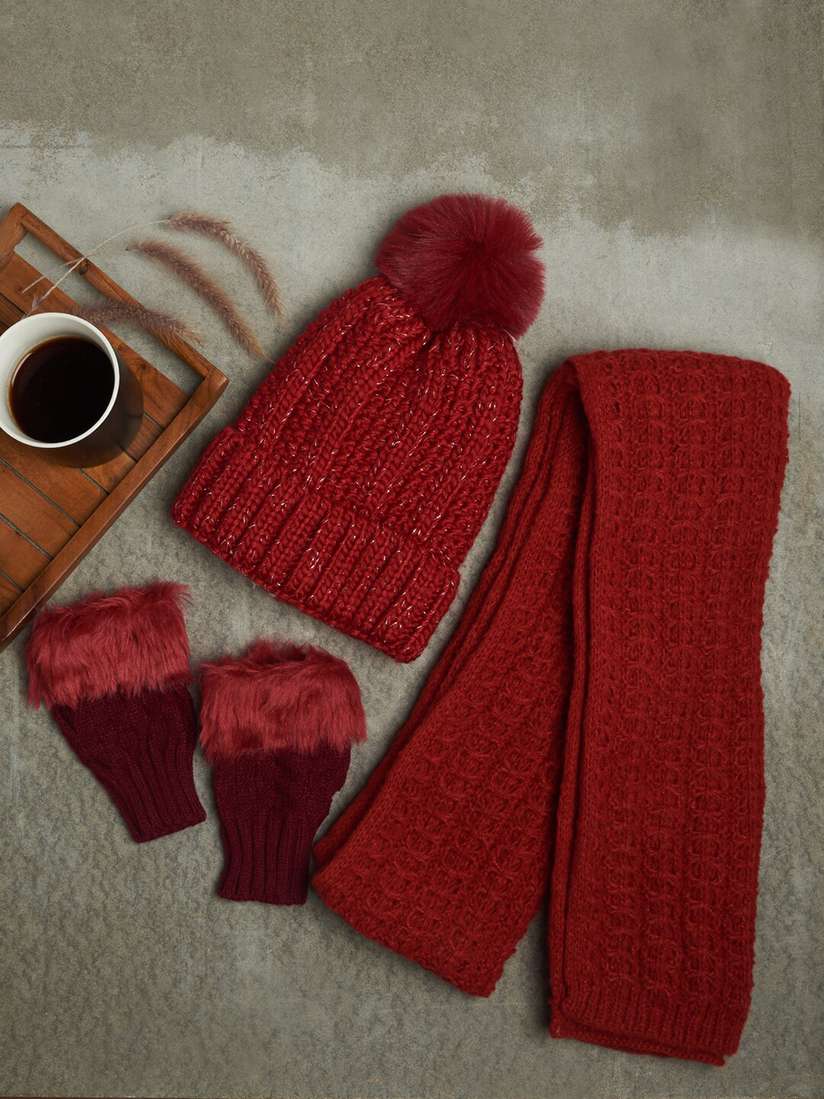 Hand Gloves Woman Hat And Glove Set Buy ToniQ Set Of Self-Design