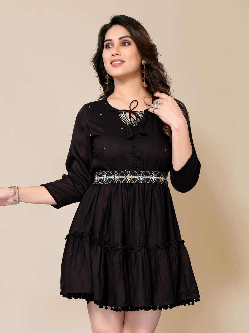 Buy PYARI A style for every story Embellished Tie Up Neck Fit Flare Dress With Belt Dresses for Women 26061758 Myntra