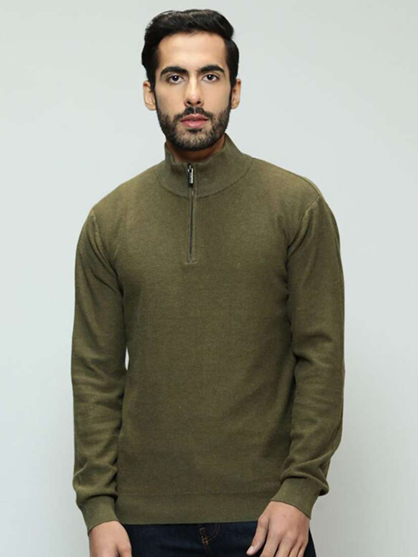 Buy Indian Terrain Mock Collar Long Sleeves Pullover Sweater Sweaters for Men 26066612 Myntra