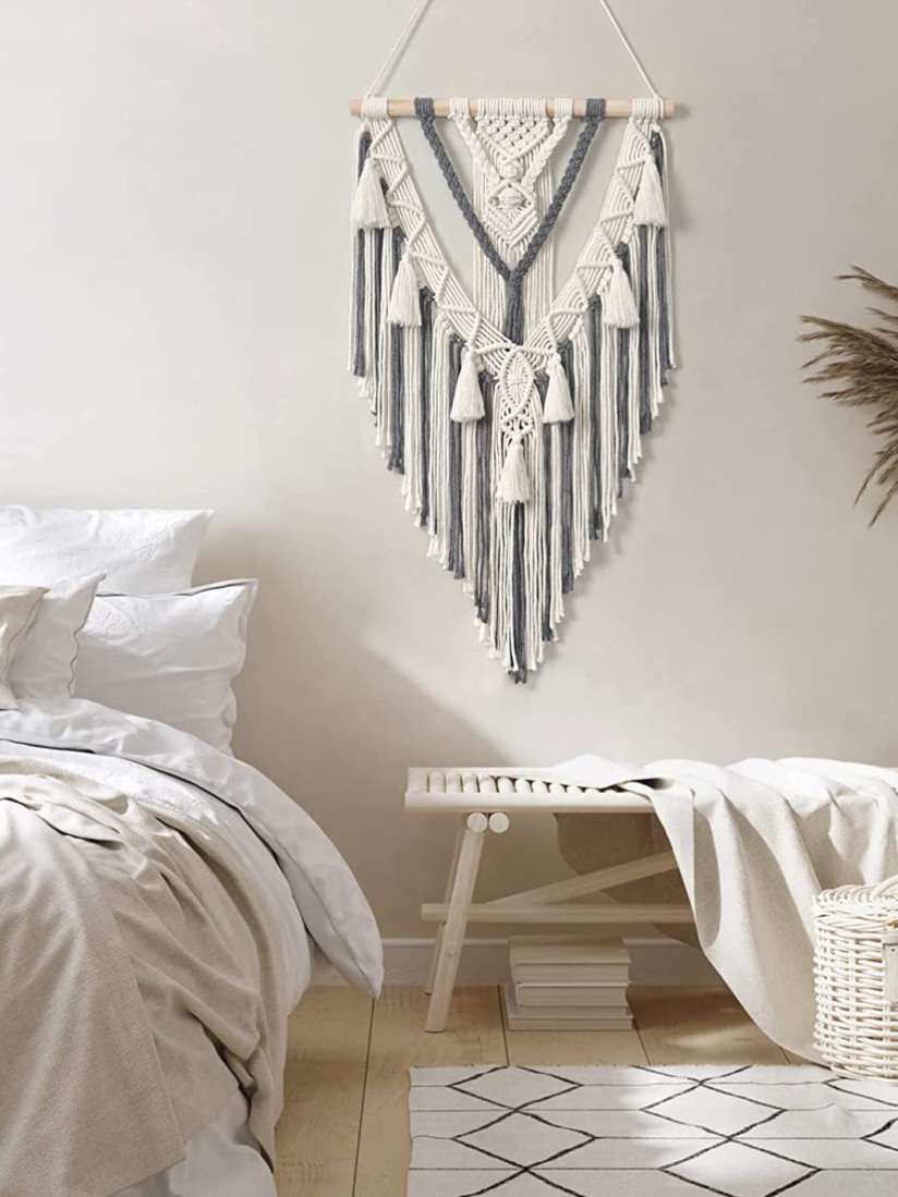 White boho tapestry 2025