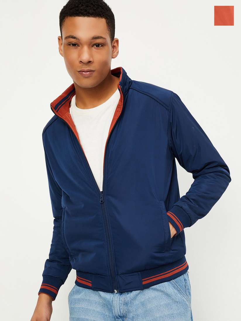 Buy max Mock Collar Reversible Bomber Jacket Jackets for Men 26070942 Myntra