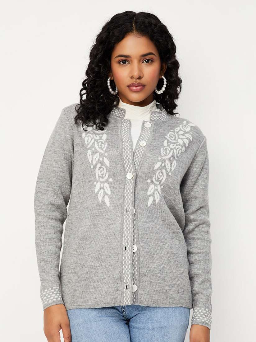 Women's acrylic cardigan sweater outlet