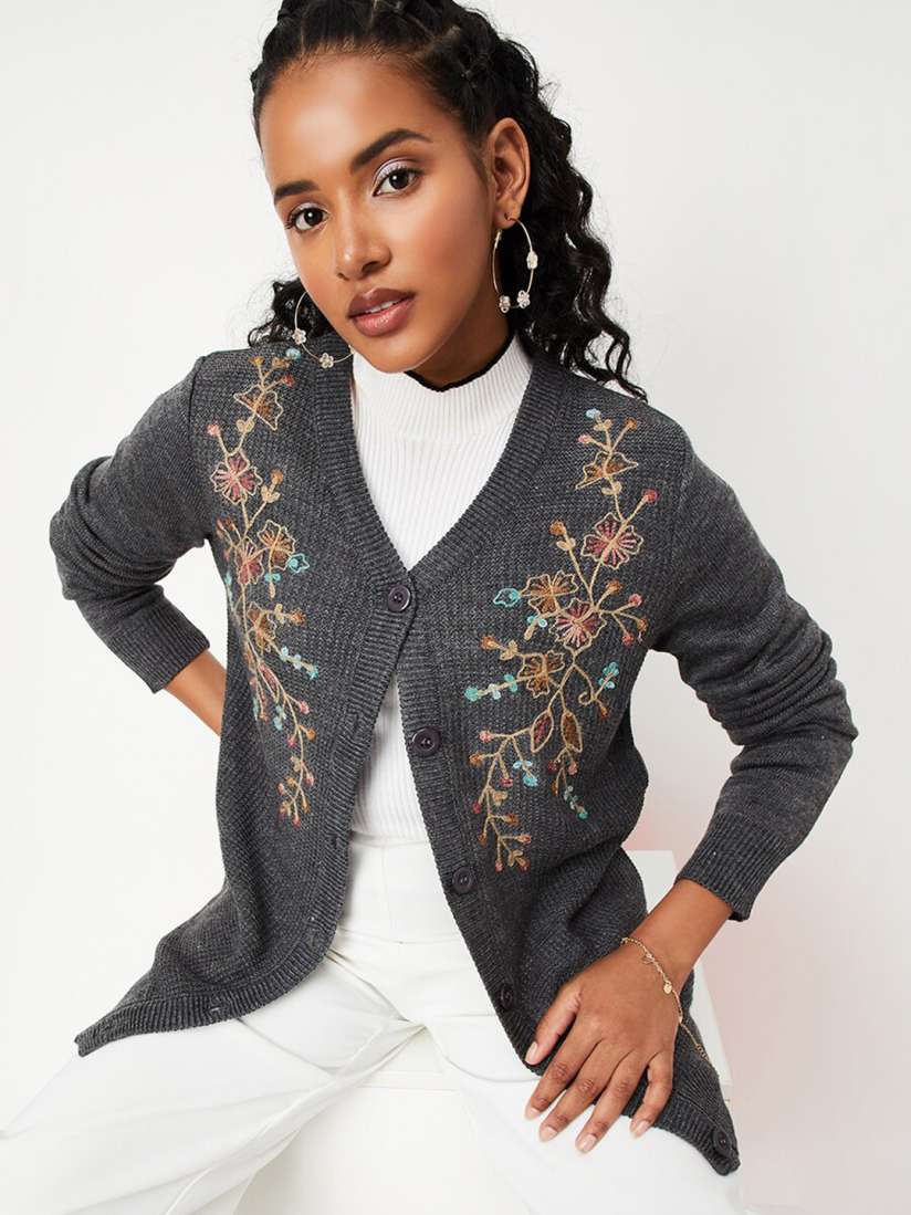Acrylic cardigan sweater on sale