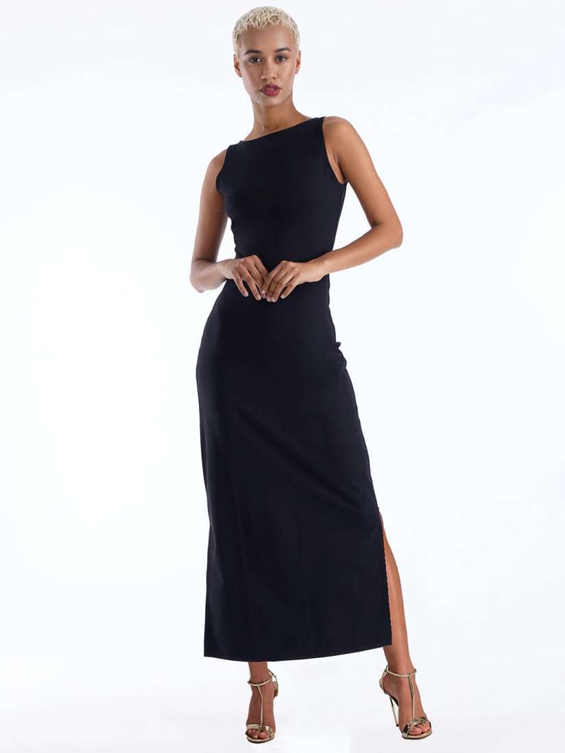 Buy So What Black Boat Neck Bodycon Maxi Dress Dresses for Women 26073810 Myntra