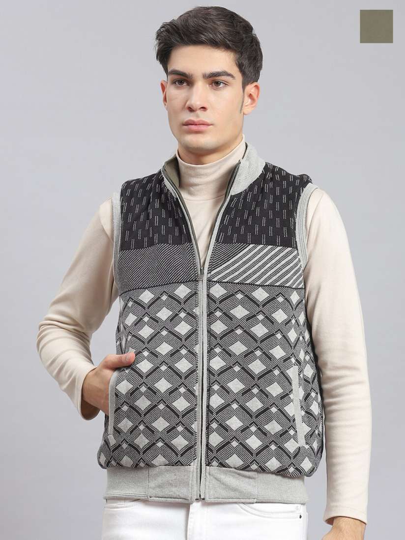 Buy Monte Carlo Ethnic Motifs Printed Stand Collar Sleeveless Cotton Reversible Bomber Jacket Jackets for Men 26094060 Myntra