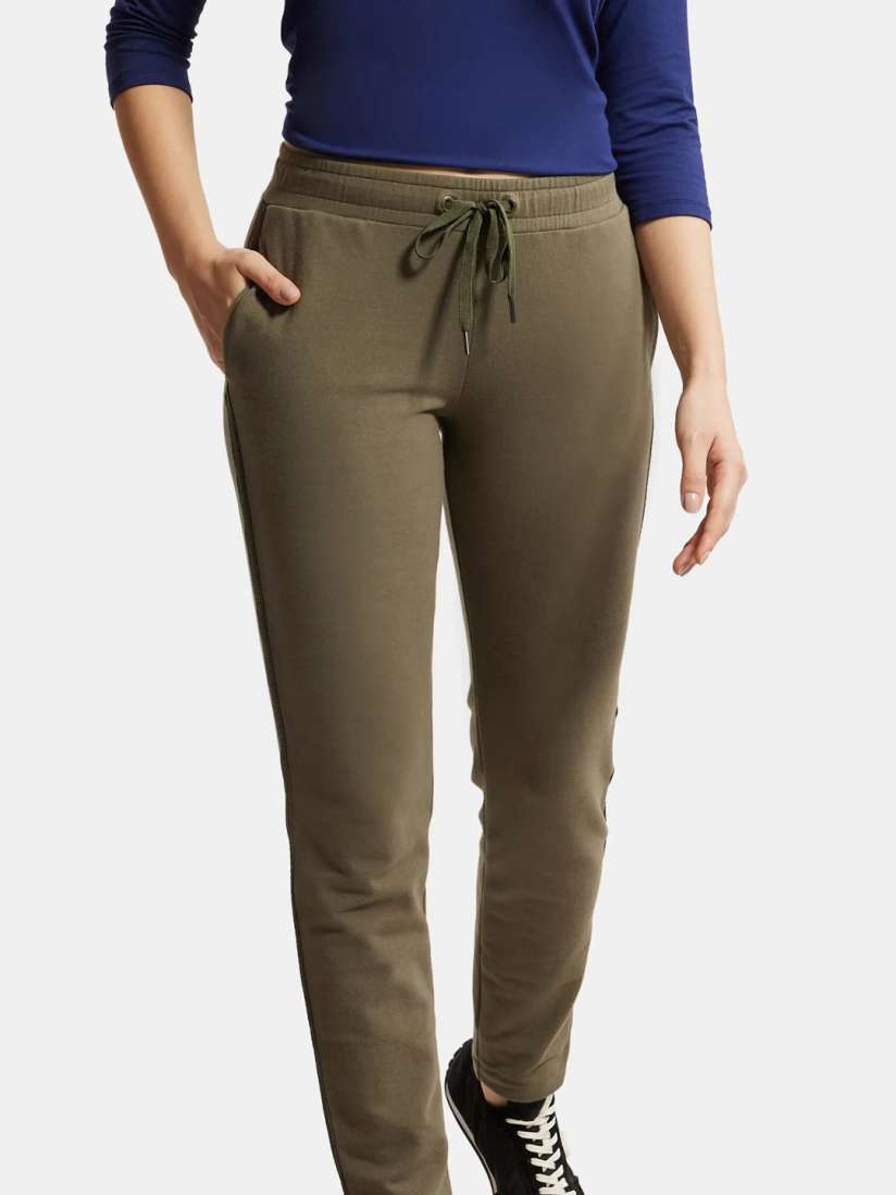 Buy Jockey Women Super Combed Cotton French Terry Straight Fit Track Pants with Side Pockets Track Pants for Women 26103818 Myntra