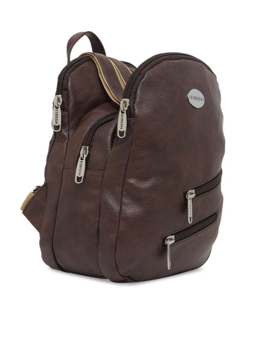 Buy ESBEDA Women Brown Solid Backpack Backpacks for Women 2610607 Myntra