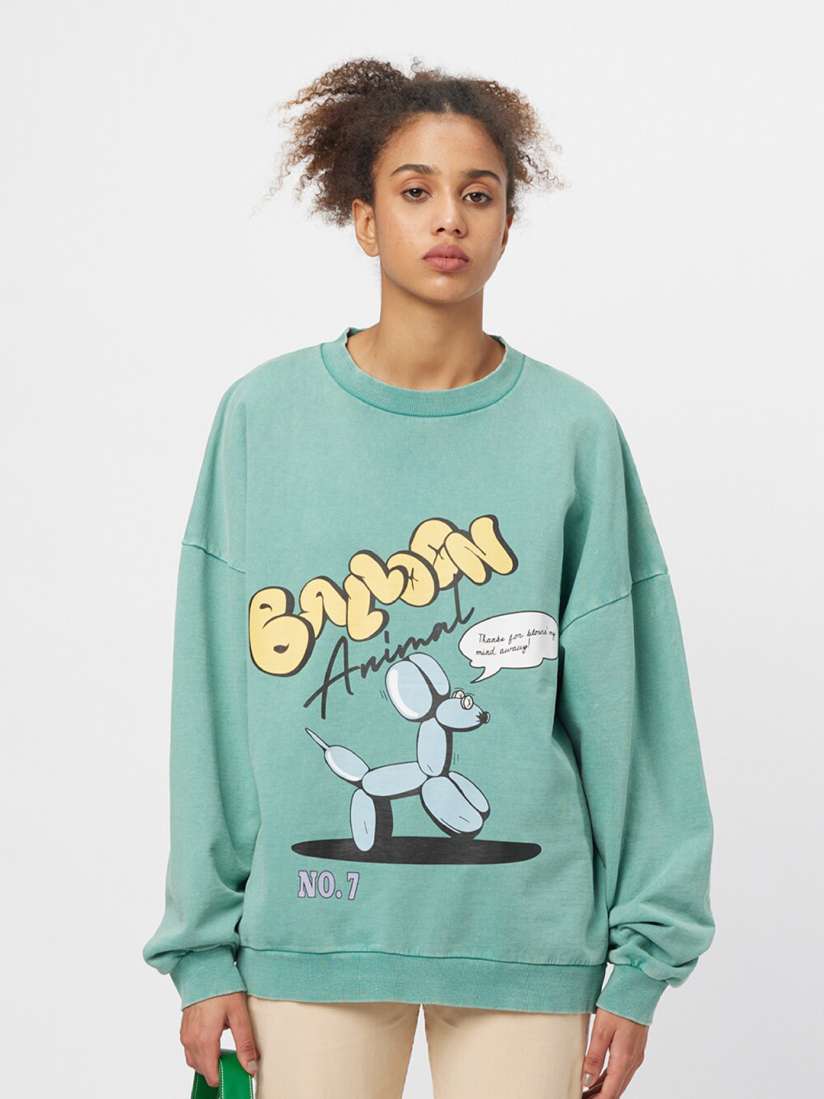 Buy Koovs Graphic Printed Drop Shoulder Sleeves Pure Cotton Sweatshirt Sweatshirts for Women 26106342 Myntra