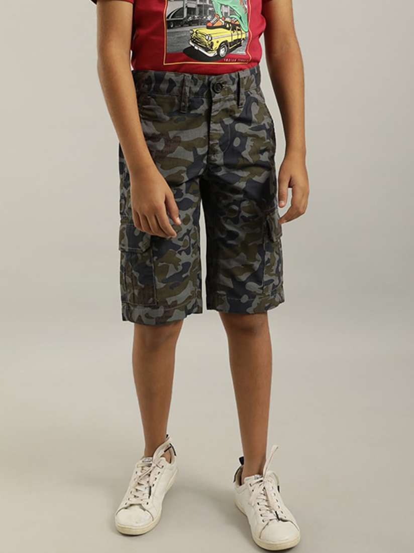 Buy Indian Terrain Boys Camouflage Printed Pure Cotton Cargo Shorts Shorts for Boys 26109952 Myntra