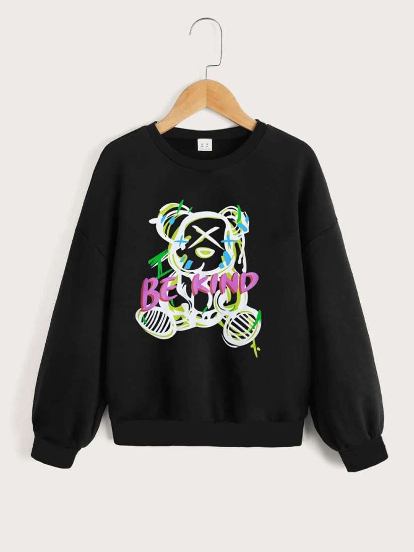 Buy StyleCast Girls Black White Graphic Printed Sweatshirt Sweatshirts for Girls 26110620 Myntra