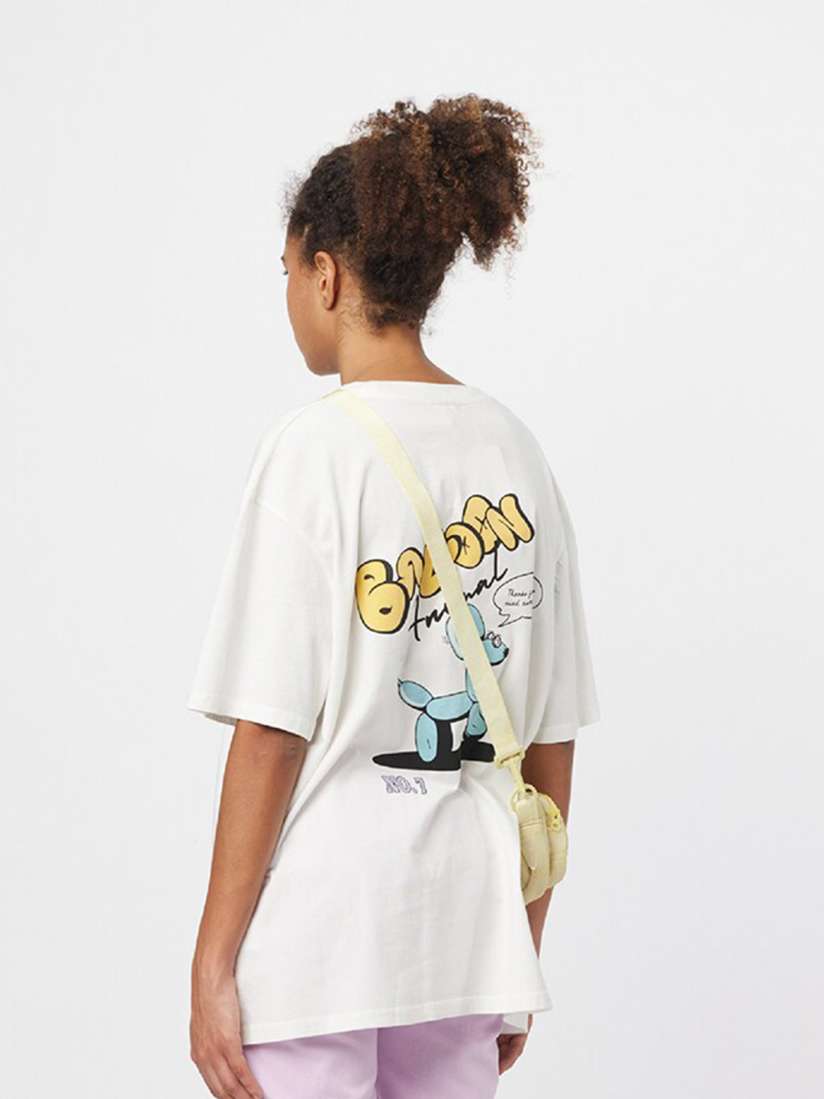 Buy Koovs Graphic Printed Drop Shoulder Relaxed Fit Pure Cotton T Shirt Tshirts for Women 26116176 Myntra