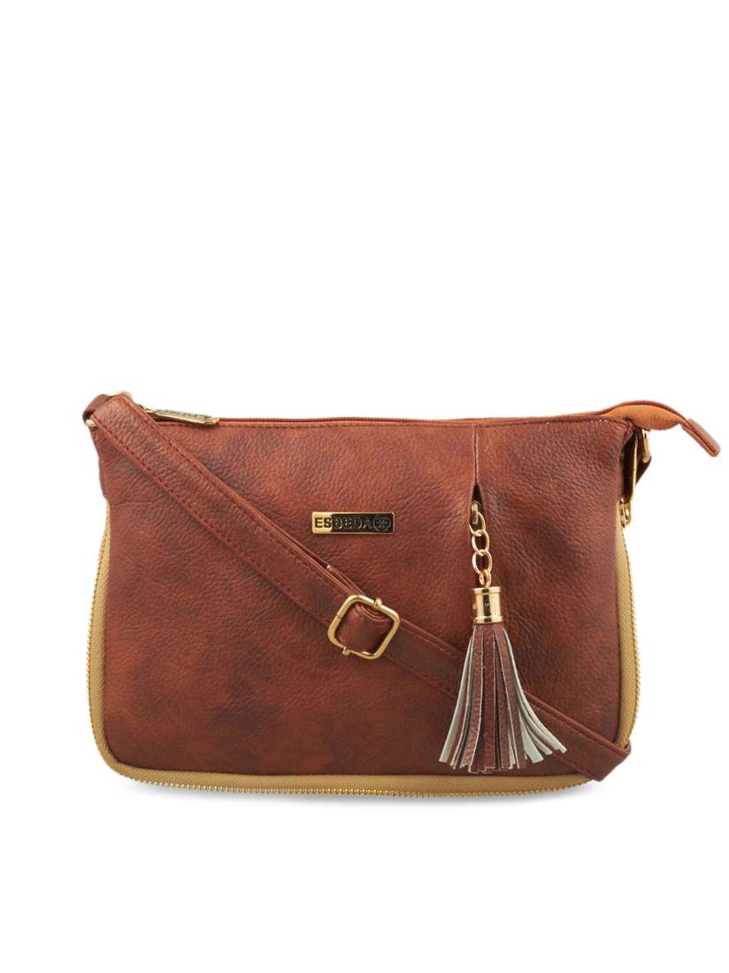 Buy ESBEDA Tan Solid Sling Bag Handbags for Women 2611892 Myntra