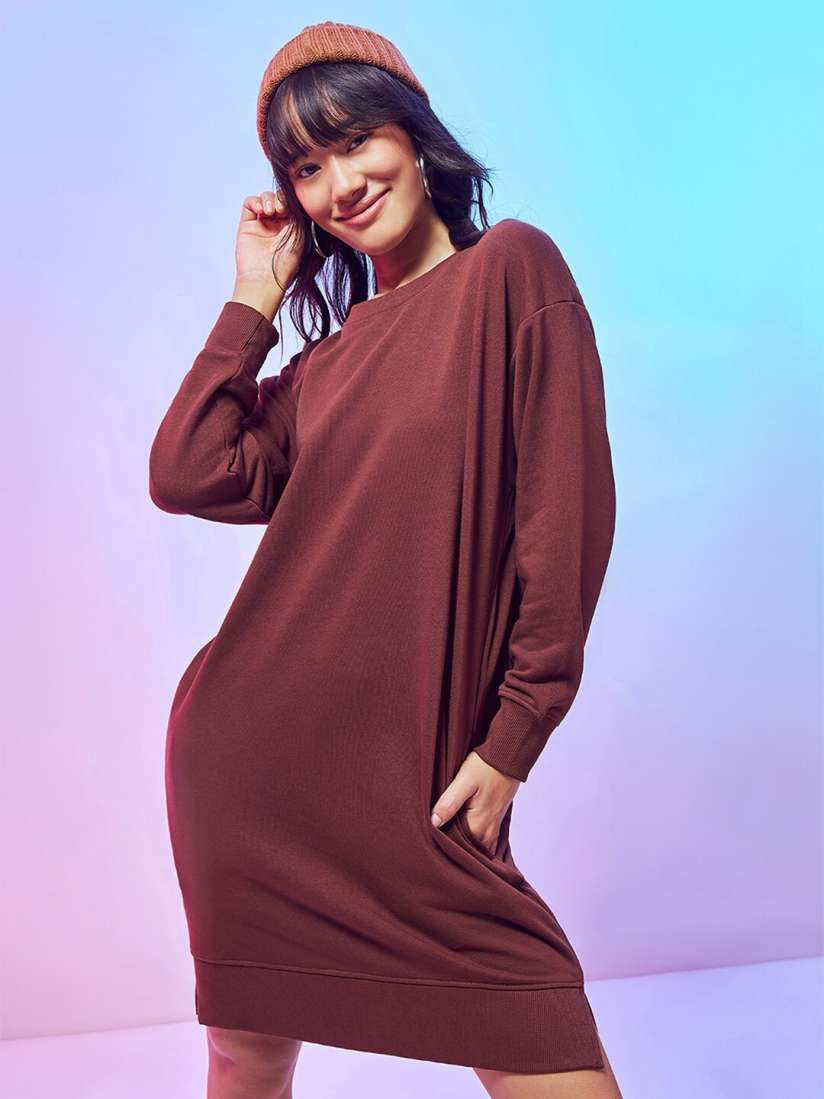 Buy Bewakoof Women Oversized Sweatshirt Dress Dresses for Women 26123748 Myntra