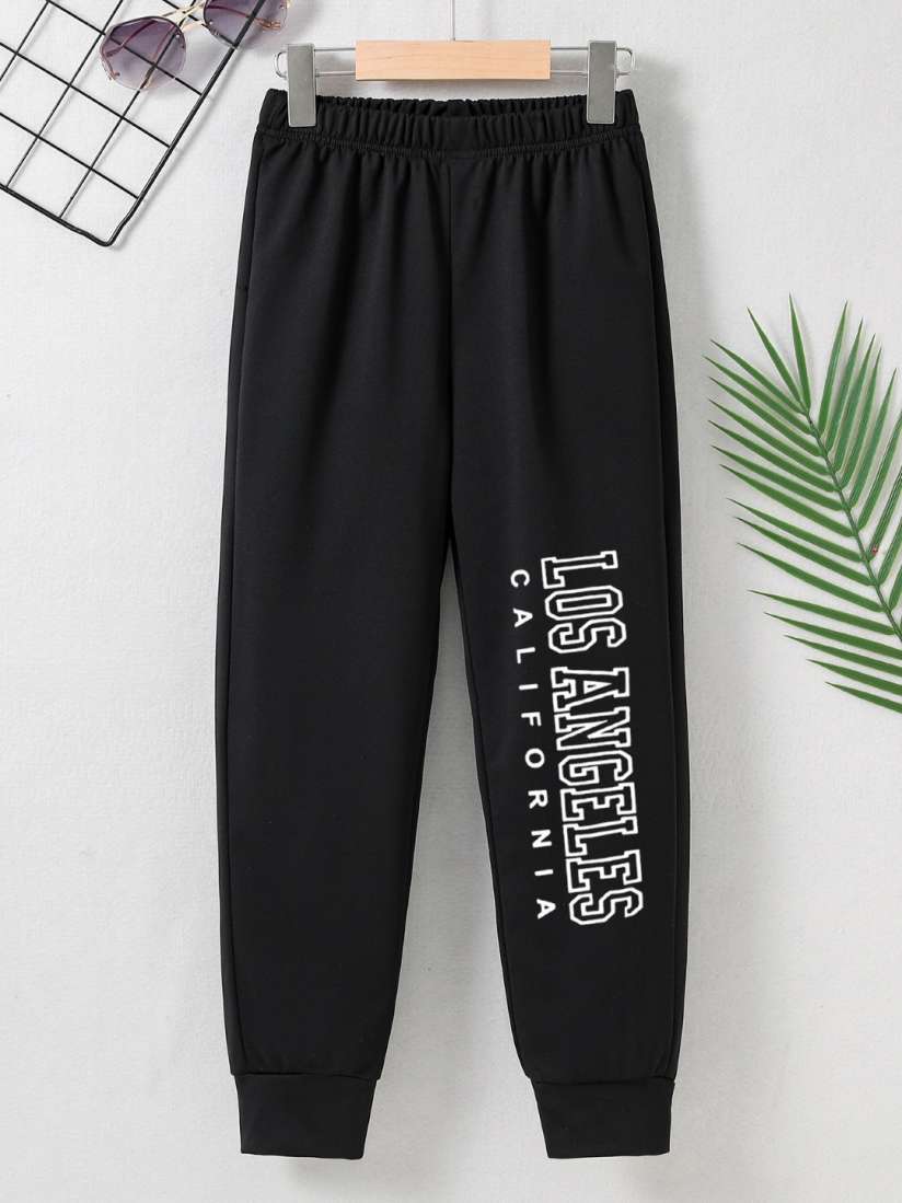 Buy StyleCast Girls Black Typography Printed Original Mid Rise Joggers Trousers for Girls 26124022 Myntra