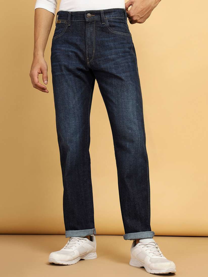 Buy Wrangler Men Mid Rise Dark Shade Clean Look Pure Cotton Jeans Jeans for Men 26124502 Myntra