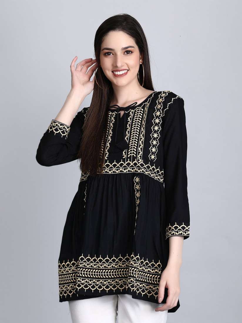 Black kurtis myntra new arrivals