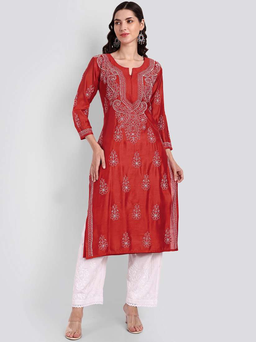 Myntra chikankari kurtas online